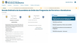 Assembleia de Freguesia: comunicar só no site é comunicar para poucos?